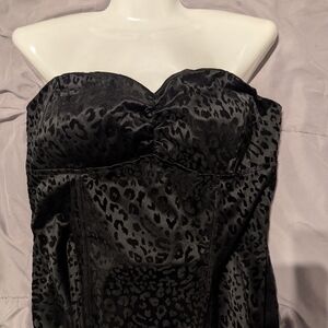 black leopard print corset size Largeworn once